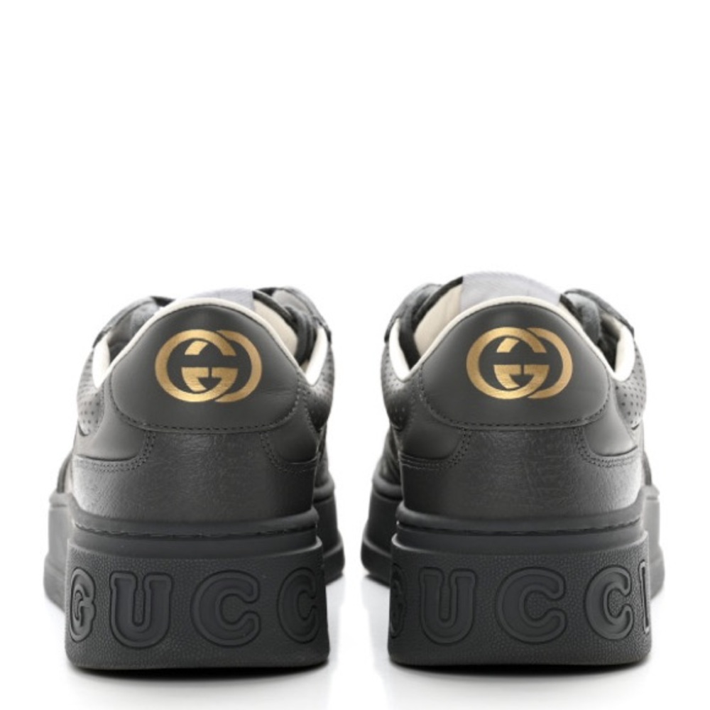 Gucci GG Supreme Monogram Mens Chunky Sneakers Size 10 Graphite Grey
